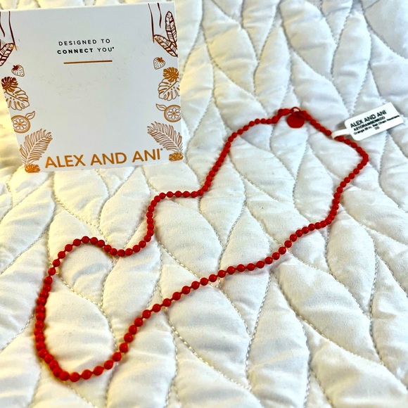 NWT, Alex and Ani, Orange Ball Chain Necklace - Picture 2 of 2